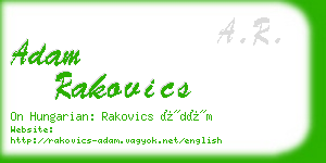 adam rakovics business card